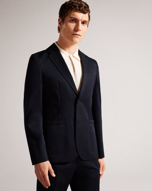 HEDDONJ-Jackets-Nothing says classic like a suit jacket. HEDDONJ is made of soft, pure wool and features notched lapels and a classic single-breasted fit. Now that's impressive. Suit jacket 100% wool Notched lapel Single breasted buttons Pockets Long sleeved George is 6'2" / 1.88m and wears Navy in a Ted size 3- Ted Baker Romania